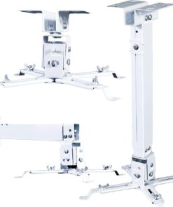 Projector CeilingWall Mount White,Low Profile Universal Projector HolderBracketHanger Kit with Extendable Arm.
