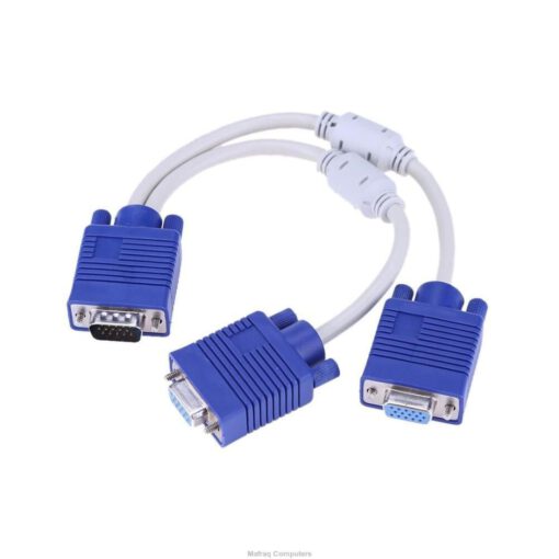 Standard VGA Y cable · Supports High resolution · Ports: 1 Male to 2 Female VGA port