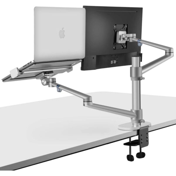 2 in 1 360 Degree Rotating Double Arm Laptop Stand for Desk,