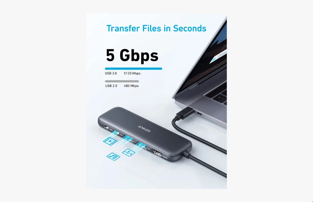 Anker Usb C Hub In Black Dwebp️ANKER 332 USB-C HUB (5-IN-1) BLACK
