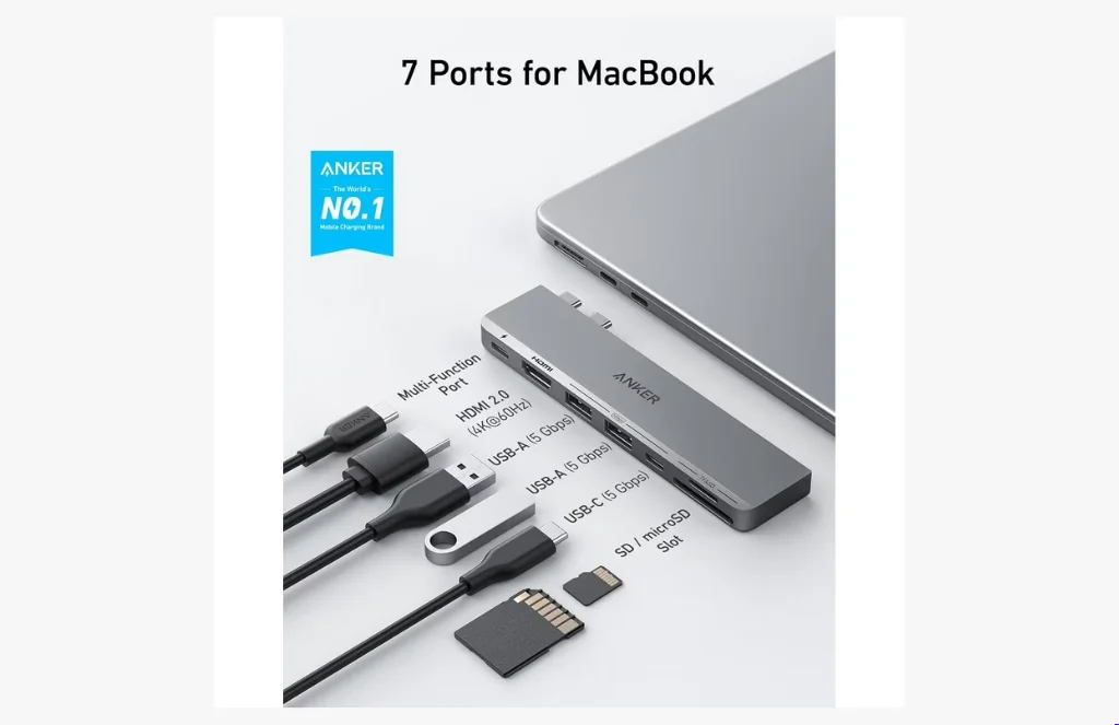 Anker Usb C Hub In Grey BwebpANKER USB-C HUB (7-IN-1) Grey