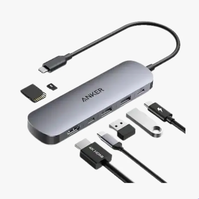 Anker Usb C Hub In Grey Webp️ANKER 332 USB-C HUB (5-IN-1) BLACK (Copy)