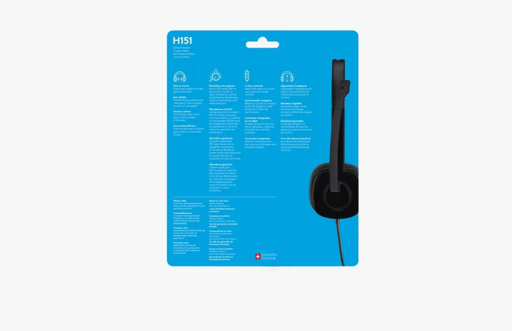 Logitech H Wired On Ear Headphones With Mic BLogitech H151 Wired On Ear Headphones With Mic.