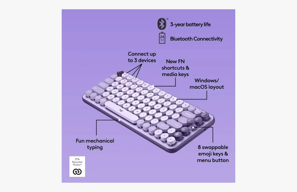 Logitech Pop Keys Mechanical Wireless Keyboard With Customisable Emoji Keys BwebpLogitech Pop Keys Mechanical Wireless Keyboard with Customisable Emoji Keys