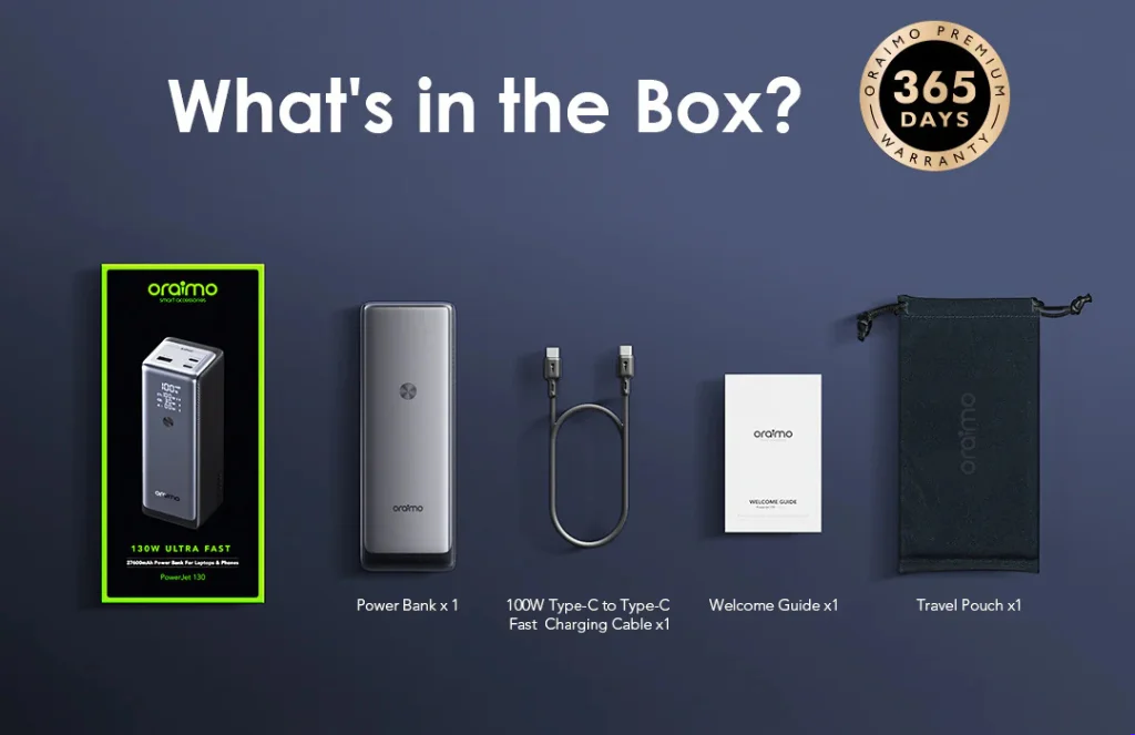 Oraimo Powerjet W Ultra Fast Power BankOraimo PowerJet  130W Ultra Fast Power Bank