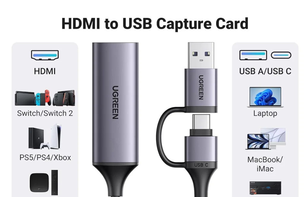 Ugreen Cm Hd Usb Video Capture Card UgUGREEN CM716 HD USB Video Capture Card (UG- 25854)