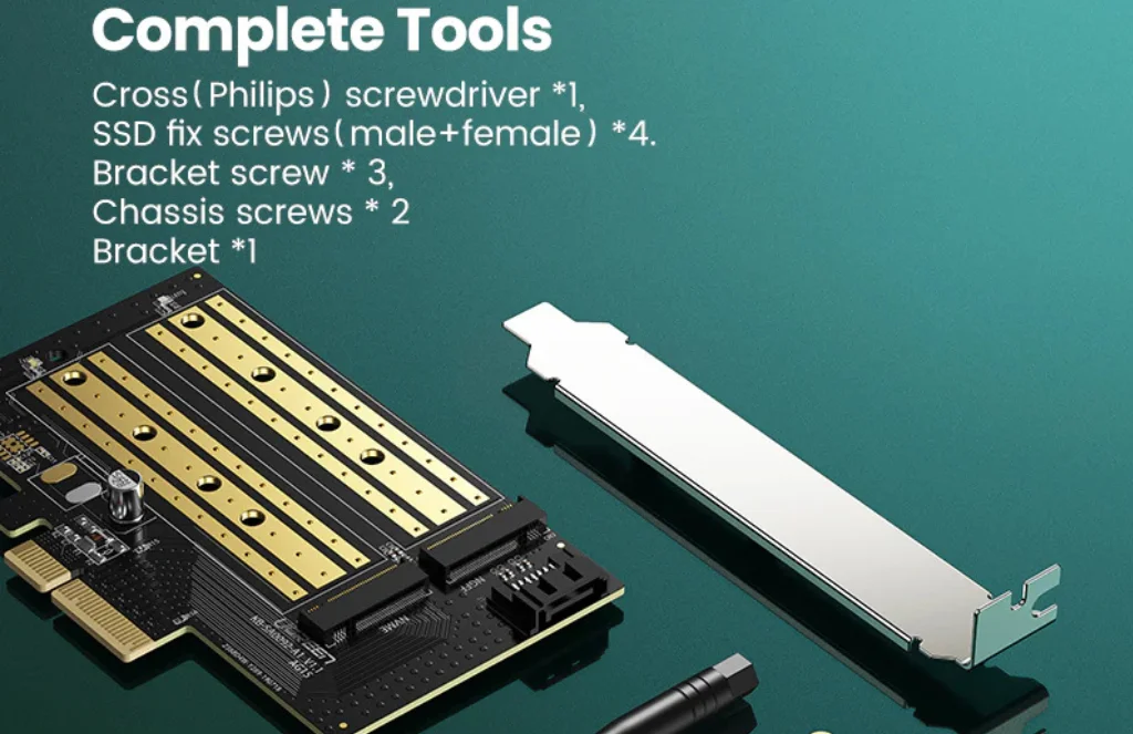 Ugreen M Nvme To Pci E × - Expansion CardUGREEN M.2 NVMe to PCI-E 3.0 × 4 Expansion Card