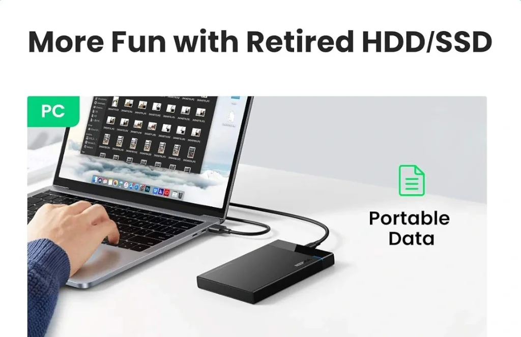 Ugreen Us Usb Sata Hdd Ssd External Drive EnclosureUgreen US221 USB 3.0 SATA HDD SSD 2.5 External Drive Enclosure.