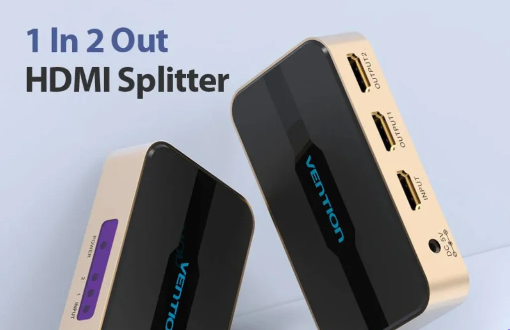 Vention - In - Out Hdmi SplitterVention 1 In 2 Out HDMI Splitter 4K@30Hz Gold Aluminum Alloy Type