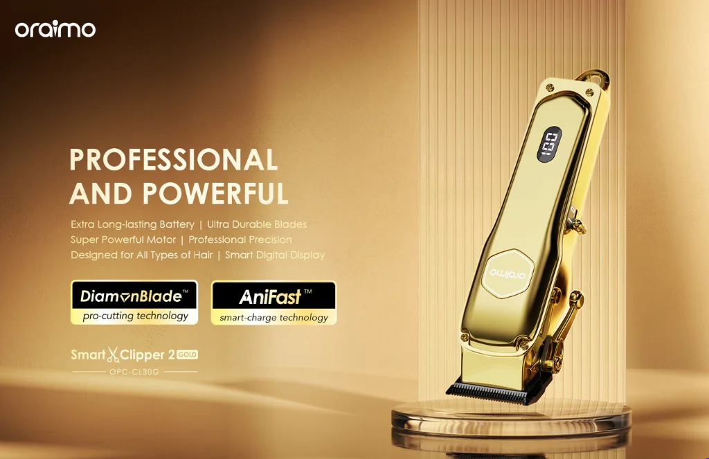 Oraimo Smart Clipper - Gold Professional Hair Clipperoraimo Smart Clipper 2 Gold Professional Hair Clipper
