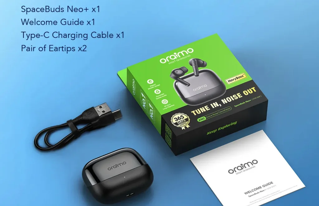 Oraimo Spacebuds Neo Anc Spatial Audio True Wireless Earphonesoraimo SpaceBuds Neo+ ANC Spatial Audio True Wireless Earphones