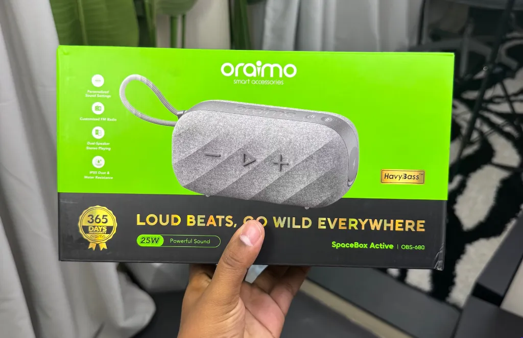 oraimo SpaceBox Active 25W Portable Speaker with FM Radio & Custom EQ