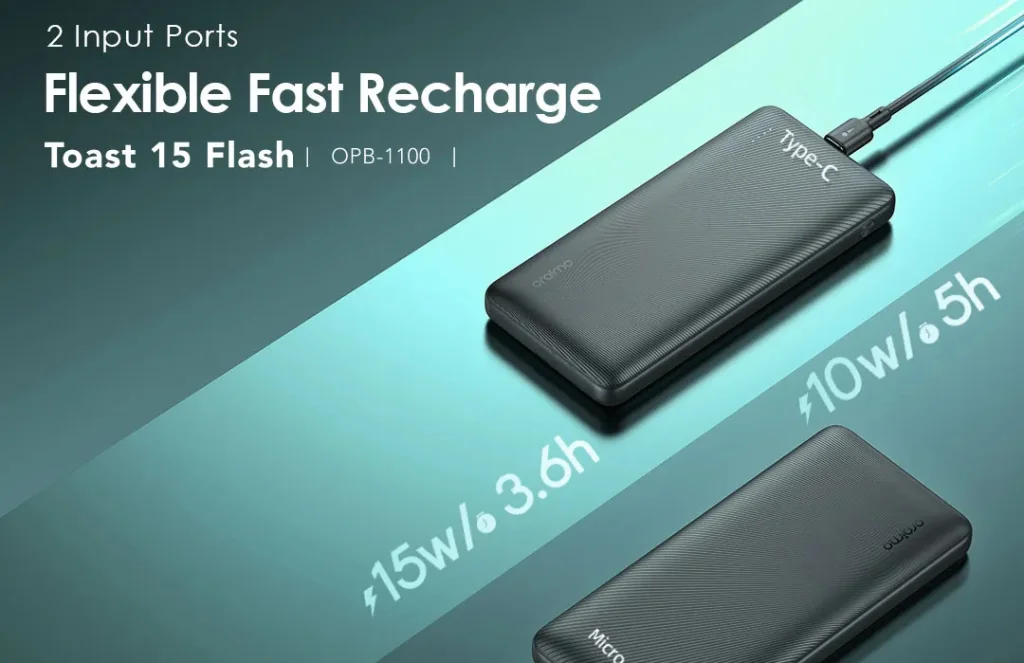 oraimo Toast 15 Flash 10000mAh Fast Charging Power Bank