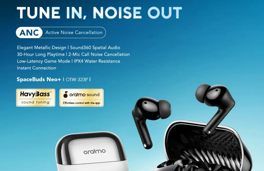 Oraimo Spacebuds Neo Plus OTW-323P Active Noise Cancellation Earbuds