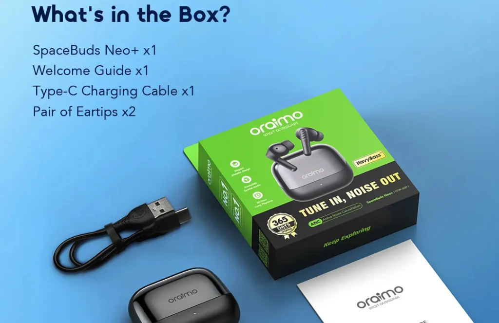 Oraimo Spacebuds Neo Plus OTW-323P Active Noise Cancellation Earbuds