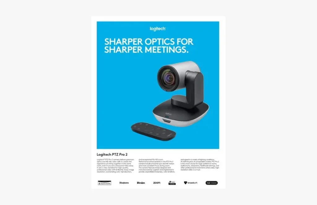 Logitech PTZ Pro 2 Video Conference Camera & Remote
