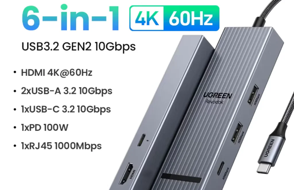 Ugreen In Usb C HubUGREEN 6-in-1 USB-C Hub