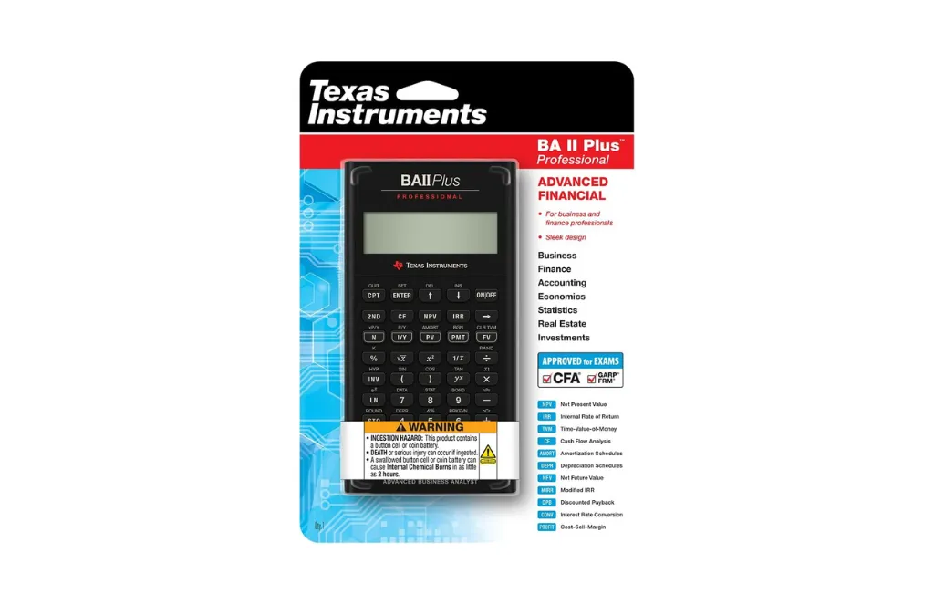WebpTexas Instruments BA II Plus Professional Financial Calculator
