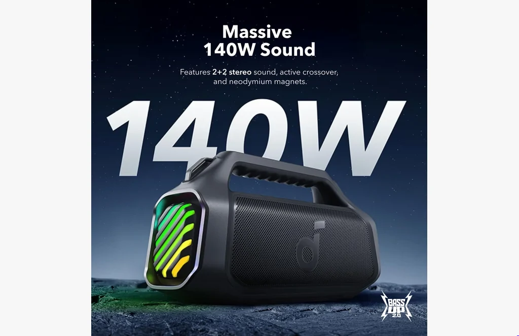 Anker Boom Plus FeatureANKER BOOM2 PLUSAnker Boom Plus Featureanker-boom--plus-featureAnker Boom Plus Feature ANKER BOOM2 PLUS - 140W of Sound