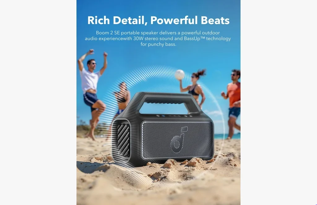 Anker Boom Se FeatureANKER BOOM2 SEAnker Boom Se Featureanker-boom--se-featureAnker Boom Se Feature ANKER BOOM2 SE - 30W Sound, BassUp
