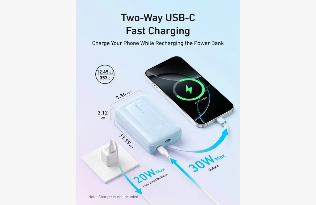 Anker K W FeatureANKER 20K 30wAnker K W Featureanker---k---w-featureAnker K W Feature ANKER 20K 30w - 30W Fast Charging