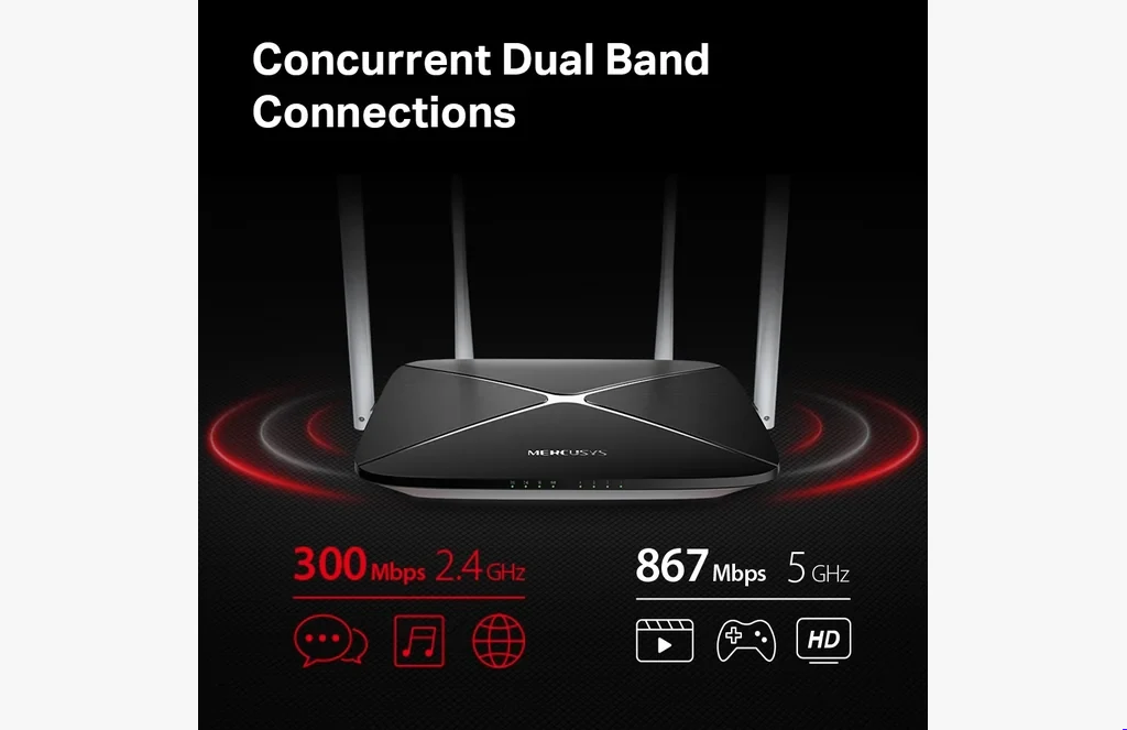 Mercusys Ac Dual Band Wireless Router FeatureMERCUSYS AC1200 DUAL BAND WIRELESS ROUTERMercusys Ac Dual Band Wireless Router Featuremercusys-ac-----dual-band-wireless-router-featureMercusys Ac Dual Band Wireless Router Feature MERCUSYS AC1200 DUAL BAND WIRELESS ROUTER - Dual-Band AC1200 Speed