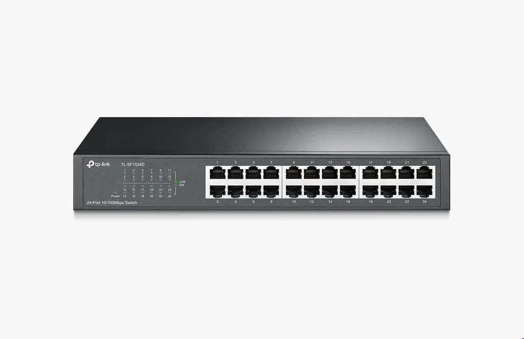 Tp Link Port Mbps Desktop Switch FeatureTP LINK 24-PORT 100MBPS DESKTOP SWITCHTp Link Port Mbps Desktop Switch Featuretp-link----port----mbps-desktop-switch-featureTp Link Port Mbps Desktop Switch Feature TP LINK 24-PORT 100MBPS DESKTOP SWITCH - Plug and Play